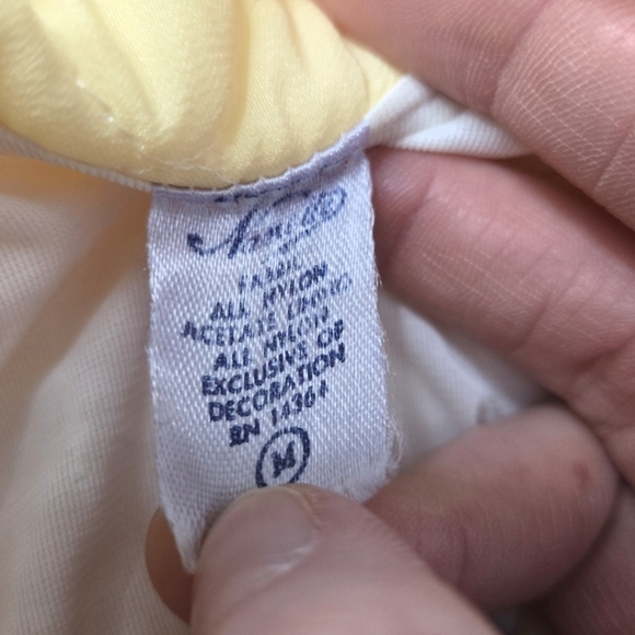 1960s Nanette? Quilted Yellow Blazer Open Jacket Tie Ribbon Size Medium - Picture 5 of 6